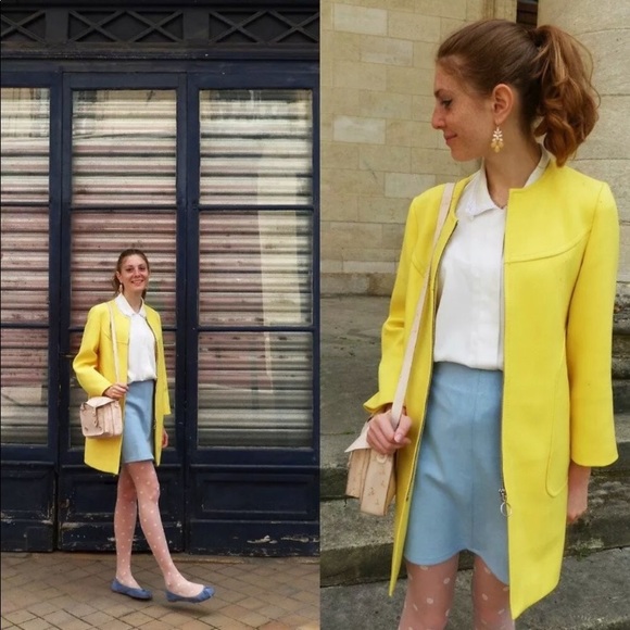 Zara Jackets & Blazers - ✨🌟HOST PICK🌟✨ZARA BRIGHT YELLOW ZIPPER COAT